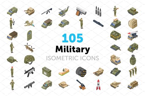 105 Military Isometric Icons Icons Creative Market
