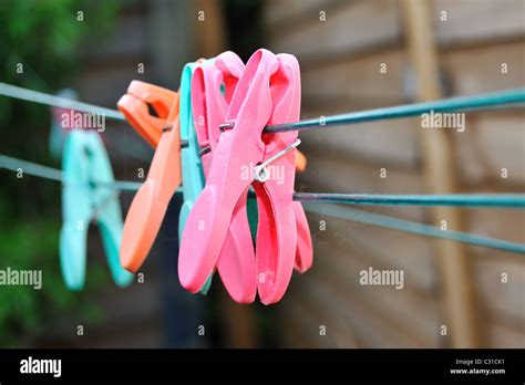 Cloths Pegs On Washing Line Stock Photo Royalty Free Image 36296597