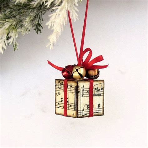 Small Sheet Music Christmas Tree Ornament Red Jingle Bells Etsy