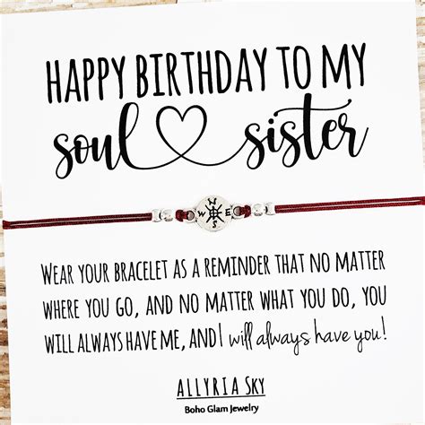 Friendship Bracelet With Happy Birthday Soul Sister Card Best Friend