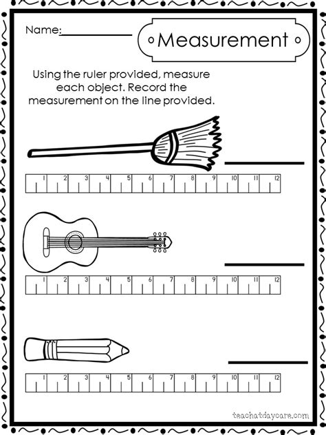 Printable Inch Ruler Measurement Worksheets