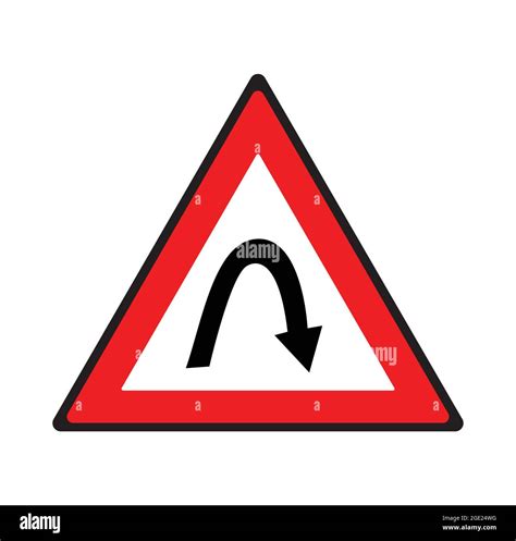 Right Hair Pin Bend Road Sign Safety Symbols Stock Vector Image And Art