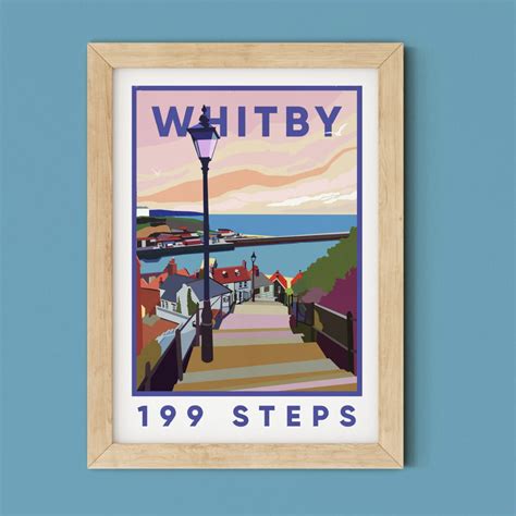 Whitby 199 Steps Travel Poster Print By Jonny Lancaster