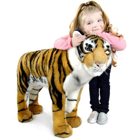 Khmer The Tiger 35 Inch Stuffed Big Cat Standing Animal Plush By