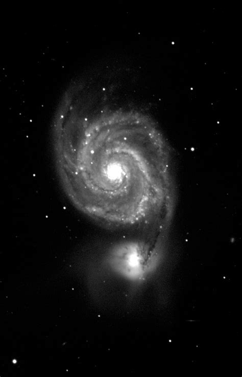 M51 Whirlpool Galaxy Monochrome Vs One Shot Color