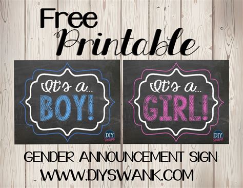 Gender Reveal Chalkboard Sign Swanky Design Company