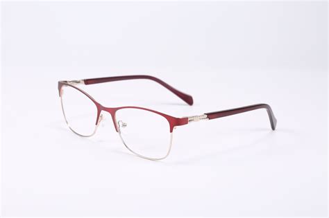 Stainless Steel Red Optical Eyewear Wire Metal Frame Glasses