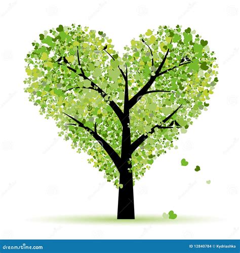 Valentine Tree Love Leaf From Hearts Stock Vector Illustration Of