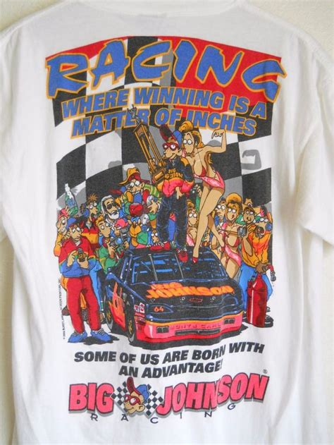 Vtg 90s Big Johnson Racing T Shirt Funny Nascar 1991 Large L Bigjohnsonbyoneita Graphictee