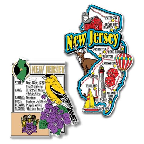 New Jersey Jumbo Map And State Montage Magnet Set By Classic Magnets 14