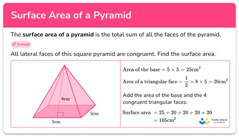 Surface Area Of A Pyramid Math Steps Examples And Questions