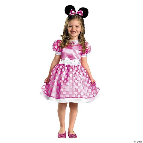 Girls Pink Classic Minnie Mouse Costume Small Halloween Express