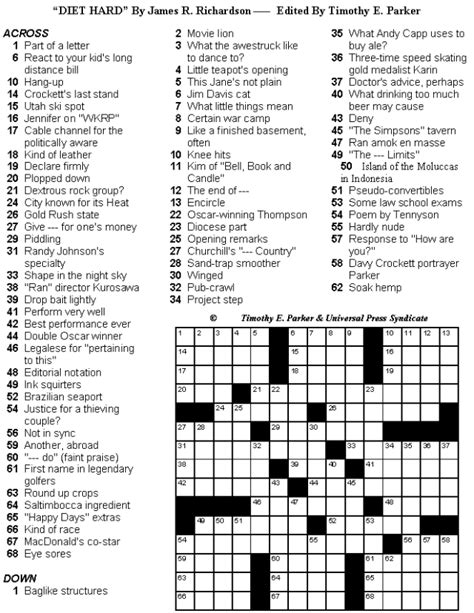 Free Printable Crossword Puzzles Medium Difficulty Usa Today
