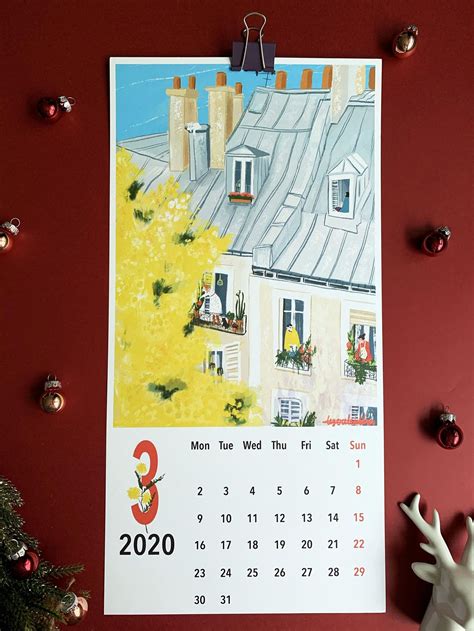 2020 Wall Calendarhappy New Year 2020illustrated Calendar12 Month