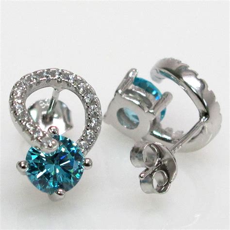Elegant Ct Round Cut Sterling Silver Stud Earrings Ebay