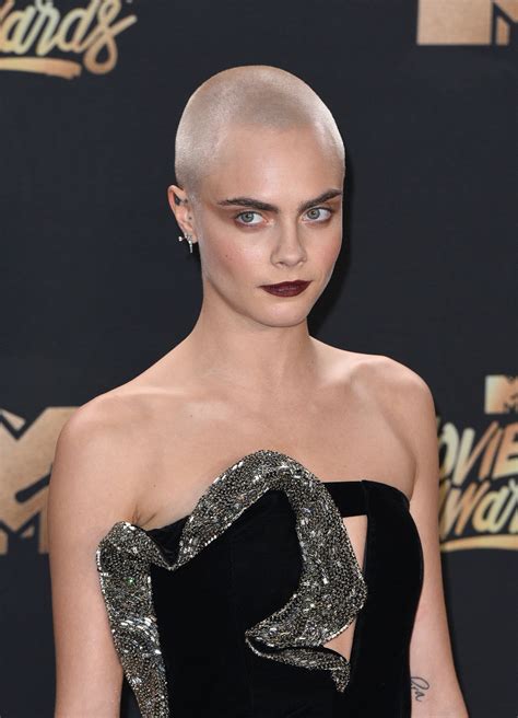 Cara Delevingne Shaved Head Tattoo Popsugar Beauty