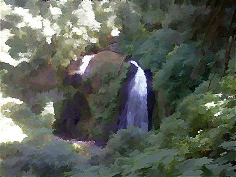 Elowah Falls Painting By Jeff Comer Pixels