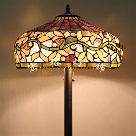 Upscale American Tiffany Stained Glass Floor Lamp Shade Living Room
