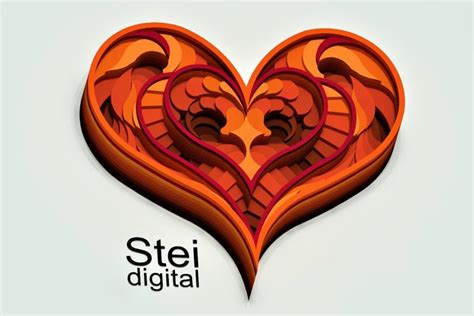 3d layered Heart Cricut SVG, DXF file, Valentine day svg.