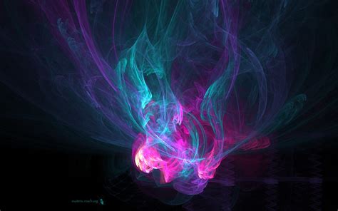 Abstract Digital Art Shapes Colorful Smoke Swirls Colored Smoke