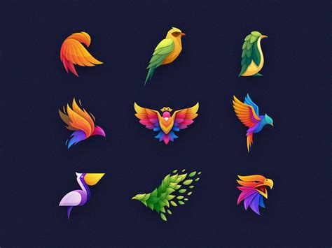 Bird Colorful Logo Collection Logo Color Logo Collection Logo