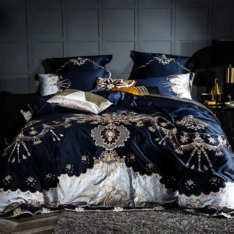 Luxury Bedding Set Satin 46pc Dark Purple Duvet Cover Adult Queen King
