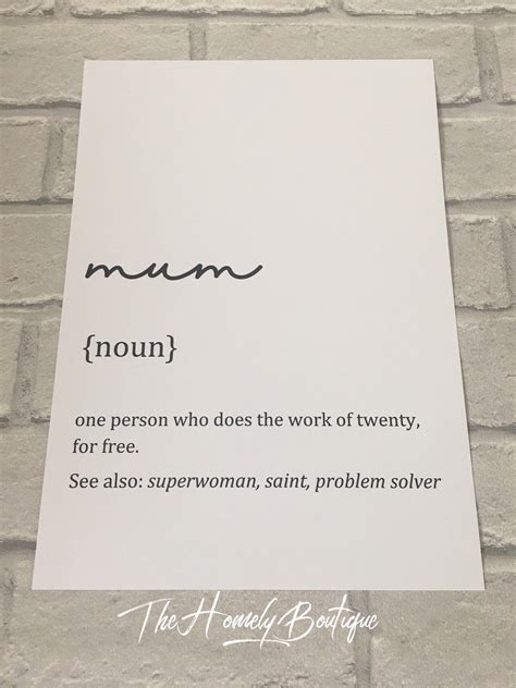 Mum definition print. Mother's Day gift. Definition | Etsy | Mum definition, Definition prints ...