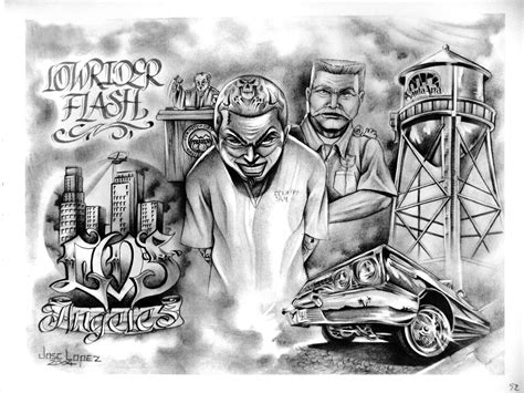 Lowrider Flashbook วีเค Chicano Art Tattoos Chicano Drawings