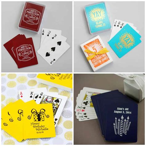 Cards have often been used for purposes other than just playing games. Personalized Playing Cards Party Favors | 75th Birthday Ideas