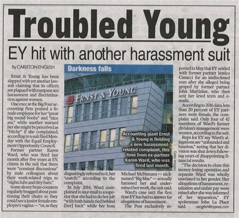 Represented Female Partner At Ernst And Young In Claims Of Sexual