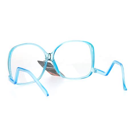 Sa106 Womens Drop Temple Crooked Arm Swane Diva Clear Lens Eye Glasses Ebay