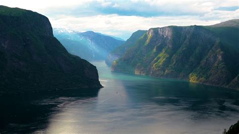 Beautiful Nature Norway Natural Landscape Sognefjord Or Sognefjorden Norway Flam Stock Video
