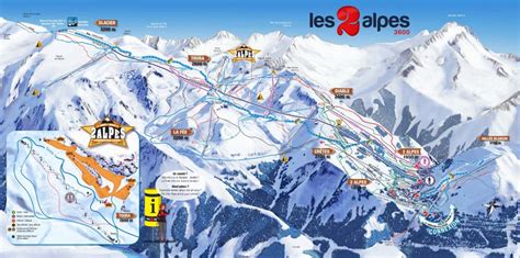 Les Deux Alpes Piste Map Ski Europe Winter Ski