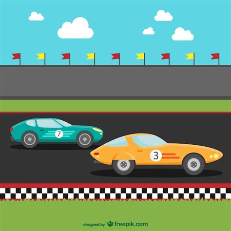 Free Vector Racing Cars Cartoon