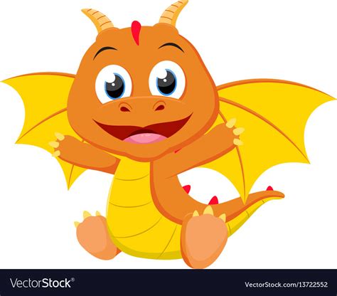 Cute Dragon Cartoon Royalty Free Vector Image Vectorstock