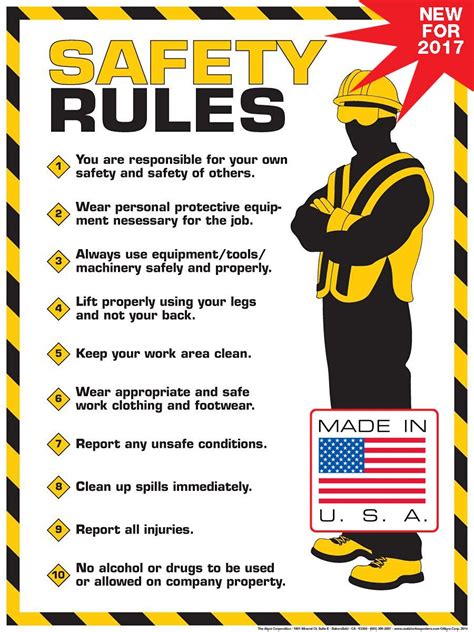 Workplace Safety Rules Poster X Poster Amazon Co Uk Office