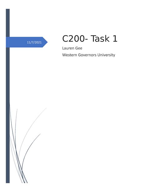 C200 Task 1 For This Task You Will Conduct An Evaluation Of Your