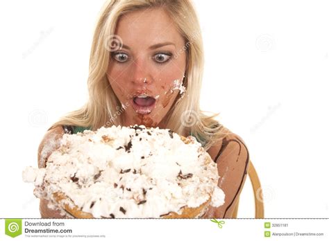 After 4 super messy scenes, julie declares herself a `pie expert` only to have her knowledge `tested.` julie at her bubbly best w/lots of sarcasm, cleavage, and pies! Woman Holding Pie By Face Messy Stock Image - Image of ...