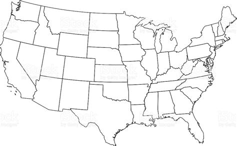 United States Map Printable Black And White Map States United Printable State Outline