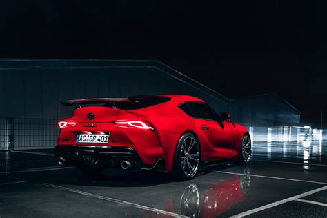 Free Download Hd Wallpaper Night Red Coupe Toyota Supra The