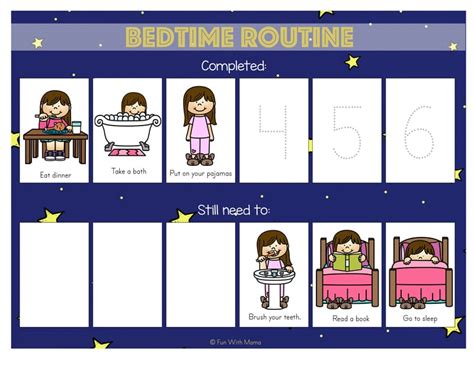 Toddler Bedtime Routine Chart Sequencing Activity Fun With Mama