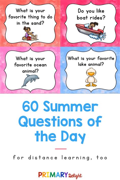 Summer Question Of The Day Conversation Starters For Kindergarten 1st