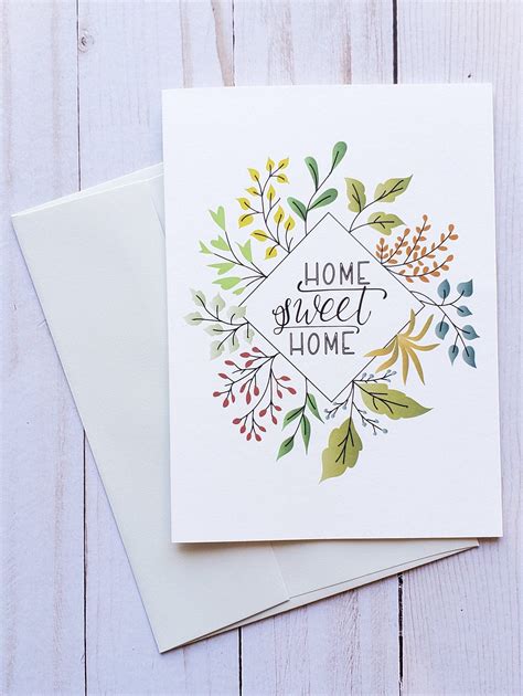 Housewarming Card Home Sweet Home Card Congratulations New Etsy