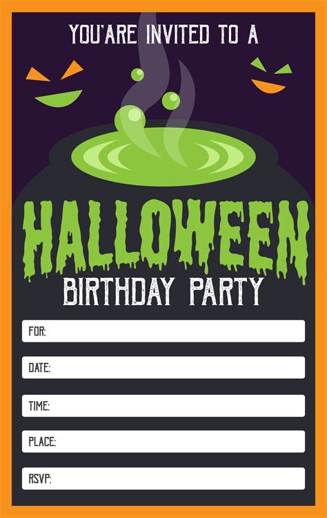 Halloween Birthday Invitations 15 Free Pdf Printables Printablee