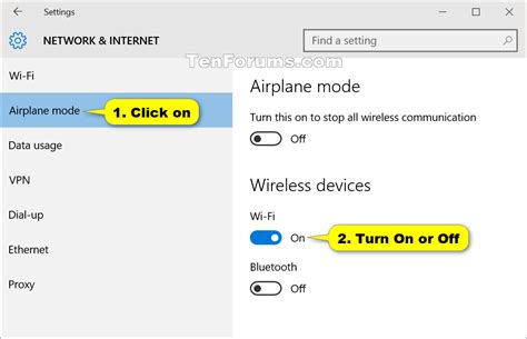 Wi Fi Turn On Or Off In Windows 10 Tutorials
