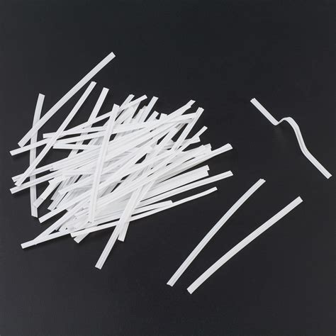 100 USA PE Plastic Bendable Wires Flexible Twist Ties Single Core White