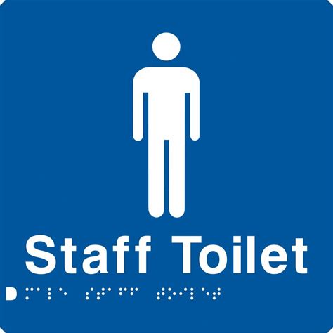 Bathroom Signs Male Staff Toilet Sign W Braille Msfft Blue