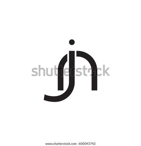 Initial Letters Jn Nj Round Linked Stock Vector Royalty Free 600043742