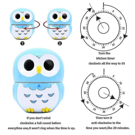 Cute Kitchen Timer 60 Minutes Mechanical Rotating Timers For Cooking