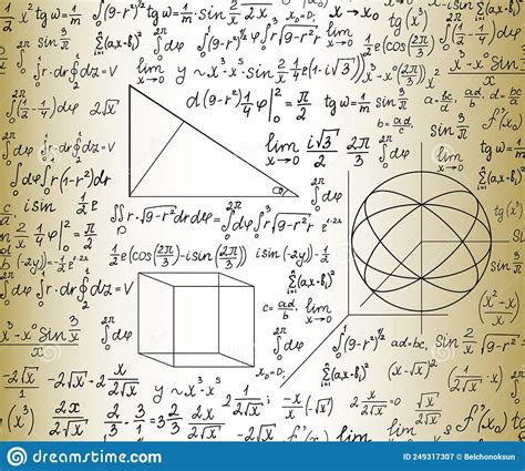 Scientific Math Vector Seamless Pattern With Handwritten Formulas